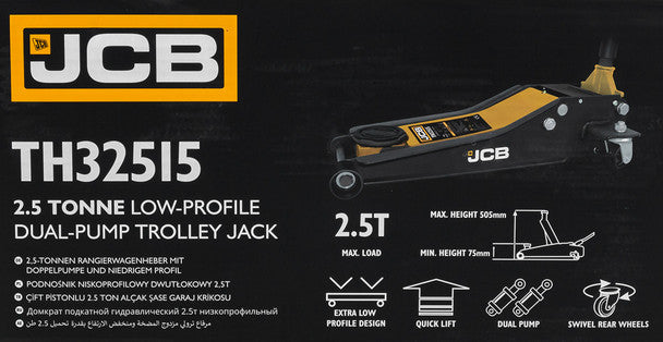 2.5 Tonne Low-Profile Double-Pump Trolley Jack | JCB