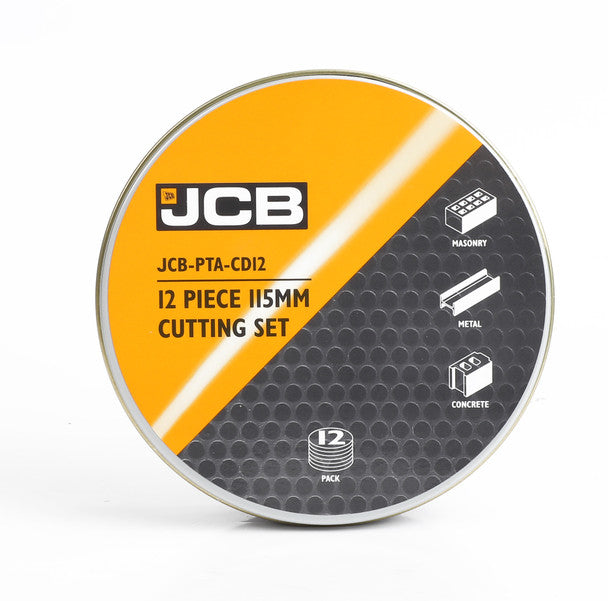 12 Piece 115mm / 4.1/2" Cutting Discs For Metal, Stone & Steel | JCB