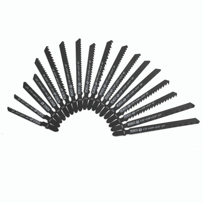 18 Piece Jigsaw Blade Kit, Universal T-Shank Fit | JCB