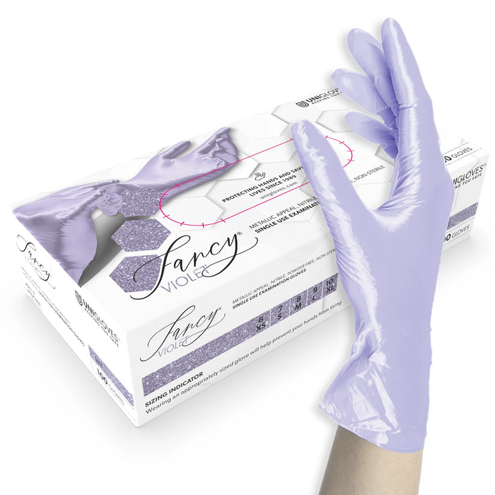 Disposable Nitrile Examination Gloves Chemical Protection Fancy Violet | Unigloves