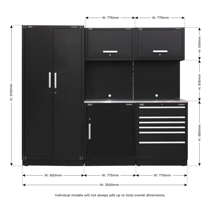 Premier 2.5 Metre Storage System - Stainless Worktop | Sealey