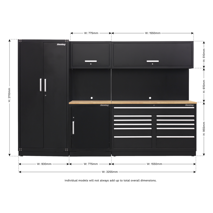 Premier 3.3 Metre Storage System - Oak Worktop | Sealey