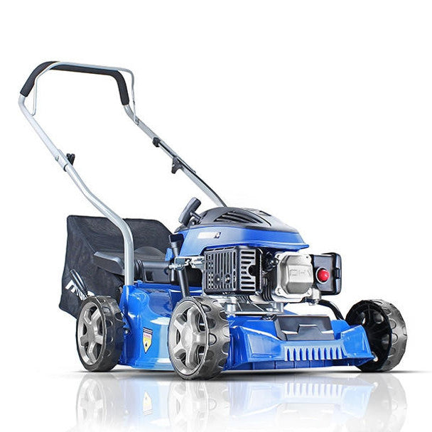 79cc Petrol Lawnmower, 25-75mm Cuts, 45L Grass Catcher, Rear Discharge (16" / 40cm) | Hyundai