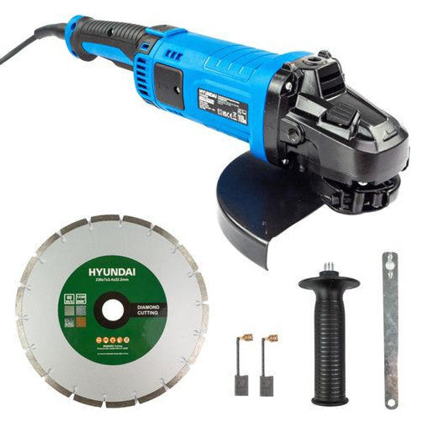 2000W Electric Angle Grinder 230mm / 9" Disk, Quick Release, 220-240V | Hyundai