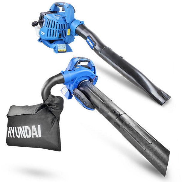 26cc 3-In-1 Leafblower, Garden Vac & Shredder, 157MPH Air Speed, 40L Collection Bag | Hyundai