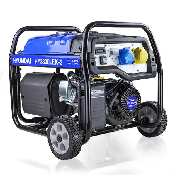 3.2kW / 4kVA Petrol Site Open Generator With Electric, Recoil Start & Wheel Kit | Hyundai