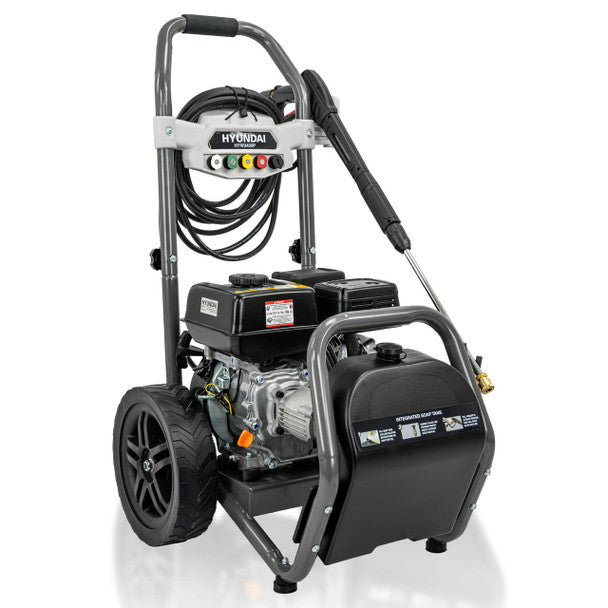 3400Psi / 234 Bar 209cc Petrol Pressure Washer, 9L/Min, 10M Hose & Detergent Tank | Hyundai