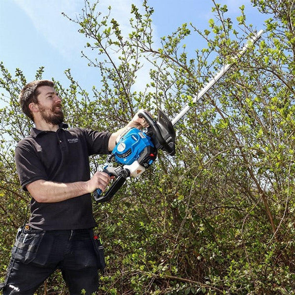 26cc 600mm Petrol Hedge Trimmer Cutter, Easy-Start & Lightweight 2-Stroke | Hyundai